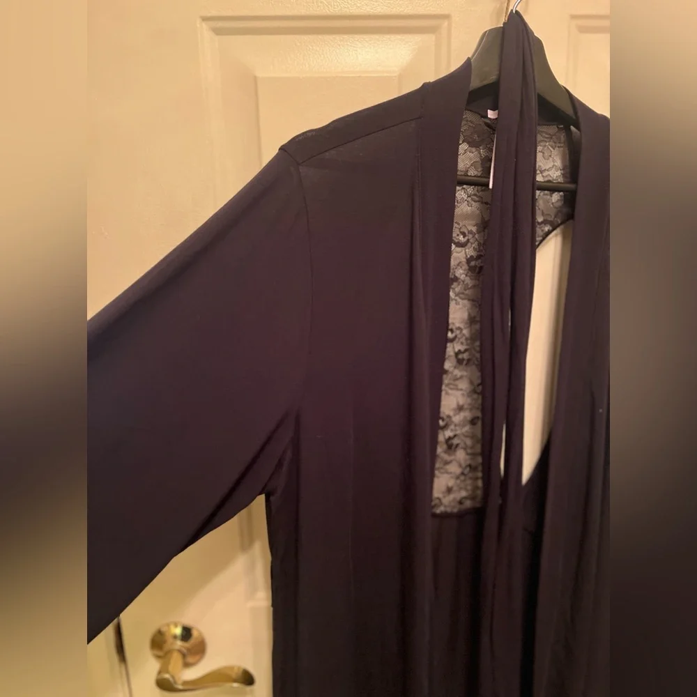Savage Fenty Woman Robe Black Long Lace Size M/L - Picture 3 of 10